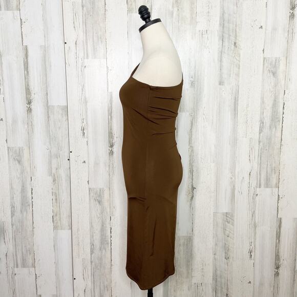 NWT Ronny Kobo Lana Dress Brown One Shoulder Asymmetrical Mini Party Size XS - Picture 9 of 13